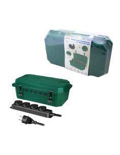 
Logilink LPS284 Caja Electrica exterior IP54 Verde 390x228x138mm Con regleta exterior 4 tomas negra y tapa Logilink