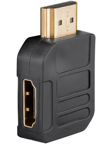 
51725 GOOBAY - Adaptador HDMI Hembra a HDMI Macho Codo 270°  Horizontal, 4K/60Hz Goobay Plástico