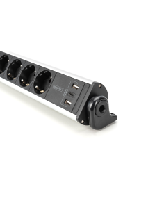 
Digitus DA-70624Regleta de  6 tomas Sobremesa +2 USB-A +1 USB C + INTERRUPTOR Negro-Plata  Digitus