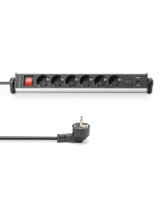 
Digitus DA-70624Regleta de  6 tomas Sobremesa +2 USB-A +1 USB C + INTERRUPTOR Negro-Plata  Digitus 2