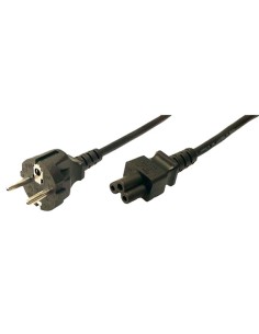
Cable Alimentacion CEE-7/7  SCHUKO  a C5 Trebol 0,50 metros Negro Seccion  3G1,0mm²