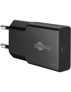 
75727 GOOBAY - Cargador  20W USB 1 puert. USB-C Negro GAN FC PD Slimm Goobay