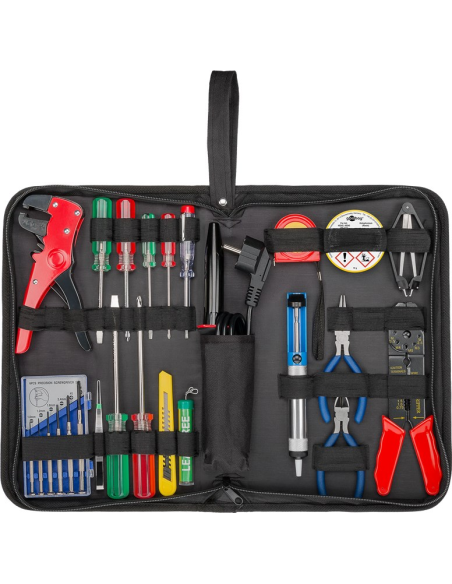 
Juego de soldadura y herramientas en práctico estuche, 20 piezas