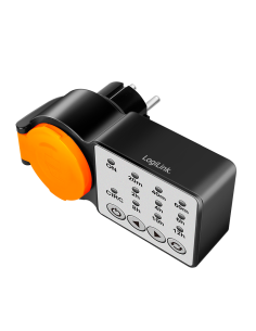 
ET0015 LOGILINK - Interruptor horario exterior, CEE 7/3, Temporizador, IP44, 3600 W, negro/naranja de Logilink 2