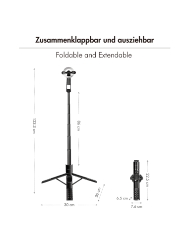 
BT0069 LOGILINK - Palo selfie magnético extensible, BT 5.0, compatible con MagSafe, 86 cm, negro de Logilink