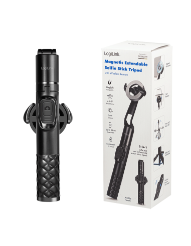 
BT0069 LOGILINK - Palo selfie magnético extensible, BT 5.0, compatible con MagSafe, 86 cm, negro de Logilink