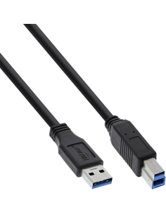 
35305 Cable USB 3.0 (AM/BM) 0.5m Negro Doble Malla Bulk InLine
