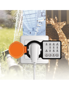 
ET0015 LOGILINK - Interruptor horario exterior, CEE 7/3, Temporizador, IP44, 3600 W, negro/naranja de Logilink