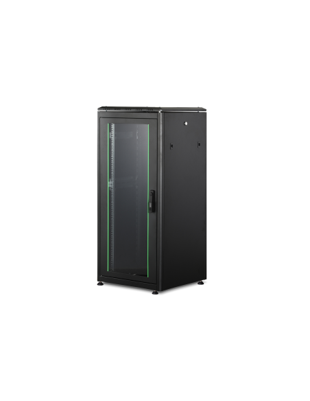 
DN-19 26U-6/6-B-1 ARMARIO SUELO 19" 26U 600x600 negro (RAL 9005) UNIQUE Capacidad de carga: 1200 kg