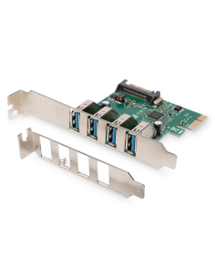 
DS-30221-1 Tarjeta  PCIe 4 puertos USB 3.0 DIGITUS
Tarjeta complementaria USB 3.0, 4 puertos, PCI Express 4 puertos A/F exte