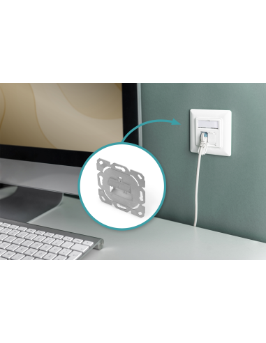 Caja vacía sin placa central, sin bastidor, Panel frontal para módulo Keystone