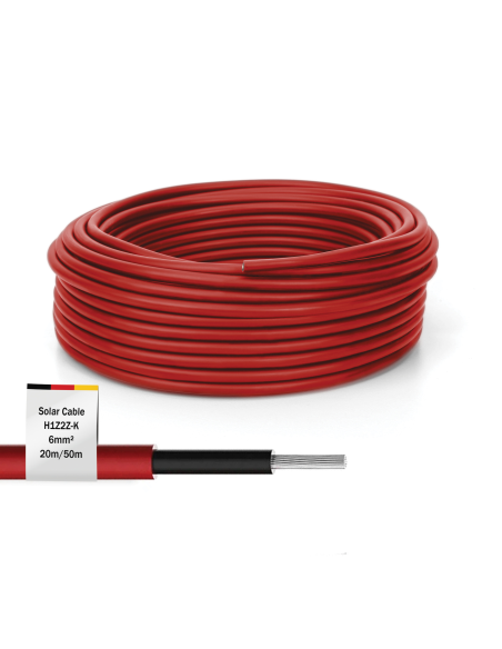 
DK-SCIC6R-0500 Cable de instalación solar, H1Z2Z2-K, 6 mm², CU, rojo, 50 m Digitus
