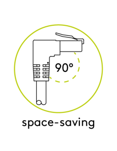 
51552 Latiguillo CAT 6, S/FTP,  3.00 m, Blanco, CU-LSZH 1 x Conector 90º 2