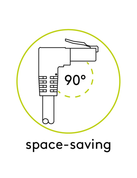 51552 Latiguillo CAT 6, S/FTP,  3.00 m, Blanco, CU-LSZH 1 x Conector 90º