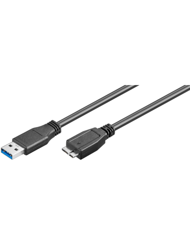 
95026 Cable USB 3.0 A Macho - Micro B Macho 1,80 m. Negro goobay