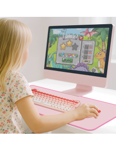 
ID0222 Protector de escritorio XXL de 70 x 30 cm, extrasuave, para teclado, ratón y otros accesorios, rosa Talla XXL