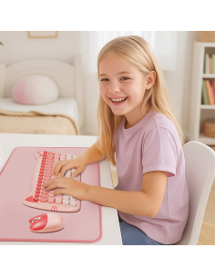 
ID0222 Protector de escritorio XXL de 70 x 30 cm, extrasuave, para teclado, ratón y otros accesorios, rosa Talla XXL 2