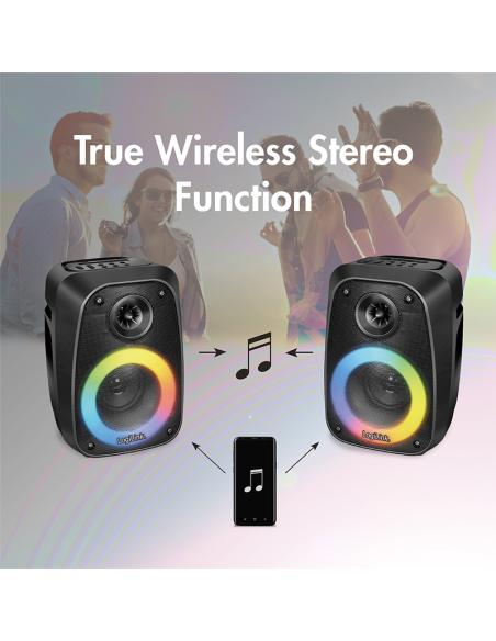 
SP0065 Altavoz Bluetooth 5.0 TWS ,5 modos de ecualización, luz RGB, negro Logilink