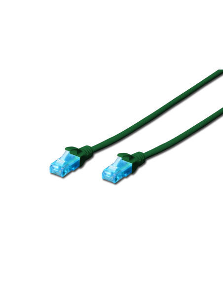 CAT 5e U-UTP patch cord, Cu, PVC AWG 26/7, length 0.5 m, color green