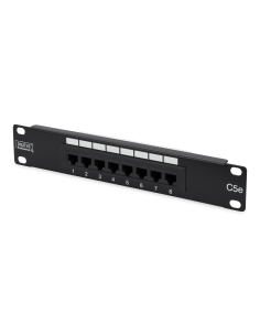 Panel Rack 10'' 1U  8 puertos UTP Cat5e  negro RAL 9005 negro **Ultimas Unidades