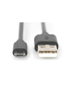 USB connection cable, type  A - micro B M/M, 1.8m, USB 2.0 compatible, bl