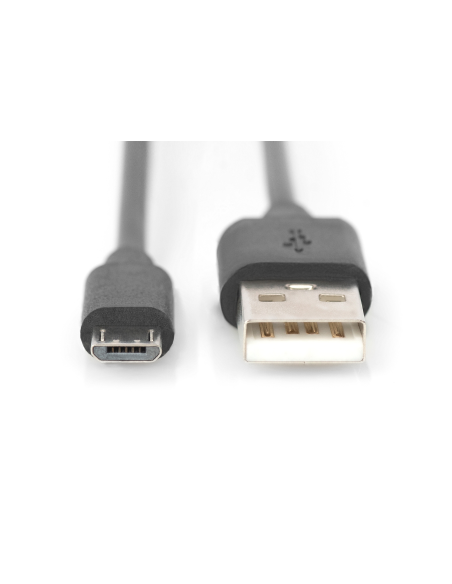 USB connection cable, type  A - micro B M/M, 1.8m, USB 2.0 compatible, bl