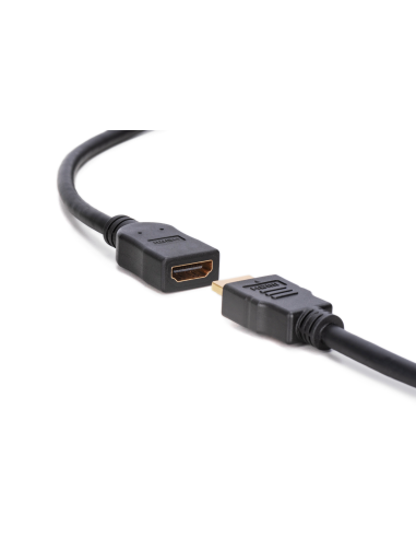 AK-330201-020-S Cable de extensión HDMI, type A MACHO/HEMBRA, 2.0m, m/Ethernet, Ultra HD 24p, gold, bl