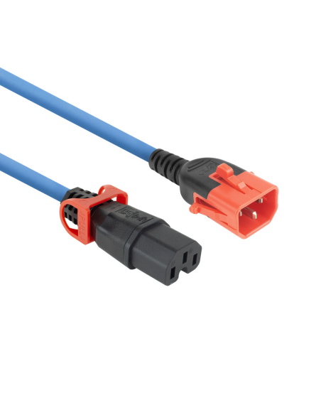 
ACT PL0073 Cable Extension C14 a C15   3,00 m Azul  IEC Lock dobe lock ACT