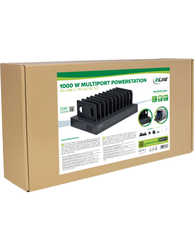 
Inline 31516B Estación de carga USB-C, 10x USB-C ,PD 3.0  y QC 5.0, 1.000 W, negro Inline
Caja Carton con Etiqueta Instrucci