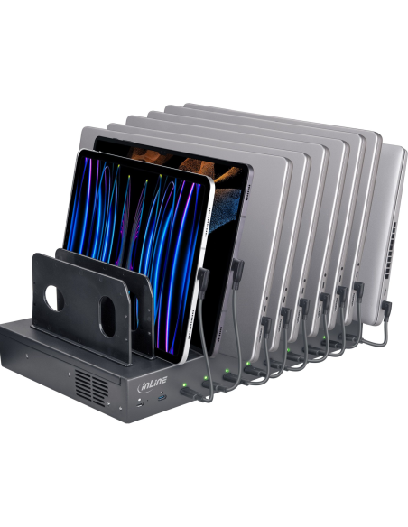 
Inline 31516B Estación de carga USB-C, 10x USB-C ,PD 3.0  y QC 5.0, 1.000 W, negro Inline