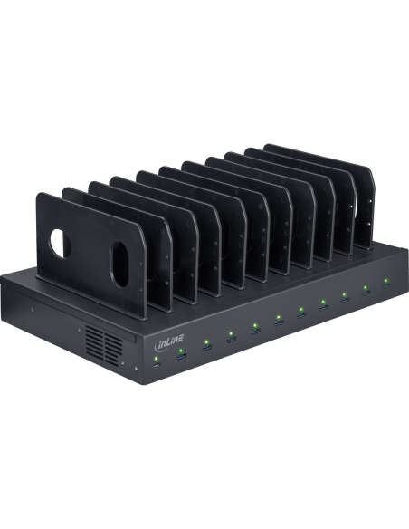 
Inline 31516B Estación de carga USB-C, 10x USB-C ,PD 3.0  y QC 5.0, 1.000 W, negro Inline