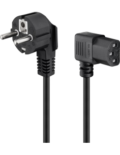 
Goobay 59568 Cable Alimentacion CEE-7/7 90º SCHUKO a C13 90º 1.80m Negro (3*0.75 mm²)  10A Goobay (Bolsa de colgar)
