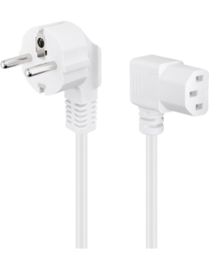 
Goobay 96043 Cable Alimentacion CEE-7/7 90º SCHUKO a C13 90º 1.50m Blanco 10A H05-VV-F3G  (3*0.75 mm²)  Goobay