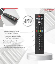
SUPTRB004 / 150073 / Mando a Distancia Universal para Todos los televisores Philips, Listo para Usar, no Requiere programació 2