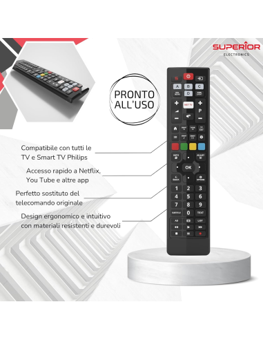 
Superior Electronics - SUPTRB004 Mando a Distancia para todos los televisores Philips. No necesita programacion, pones las pi