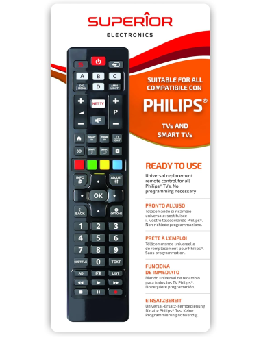 
Superior Electronics - SUPTRB004 Mando a Distancia para todos los televisores Philips. No necesita programacion, pones las pi