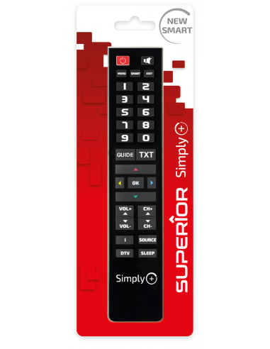 Superior SUPTPB016 Mando TV Simply+ Programable con su PC Controla hasta 4 aparatos audio/video