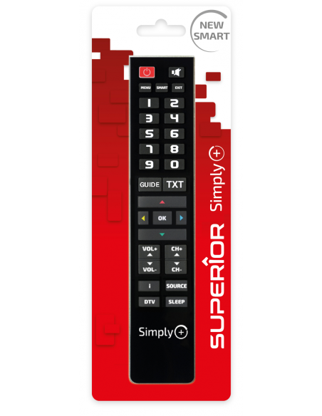 Superior SUPTPB016 Mando TV Simply+ Programable con su PC Controla hasta 4 aparatos audio/video
