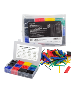 

Logilink KAB0123 tubos termorretráctiles, Caja con 800 piezas, 45 mm de longitud, relación de contracción 2:1, colores mezc