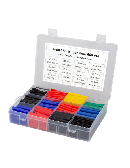 
Logilink KAB0123 tubos termorretráctiles, Caja con 800 piezas, 45 mm de longitud, relación de contracción 2:1, colores mezcla