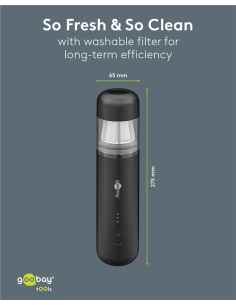 
77829 Miniaspiradora inalámbrica 120 W,Negro, 7 boquillas y 3 cepillos para limpiar accesorios de oficina, interiores de coch