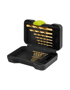 
77850 Juego de brocas para metal HSS, 15 brocas afiladas para agujeros pasantes y ciegos en metal,