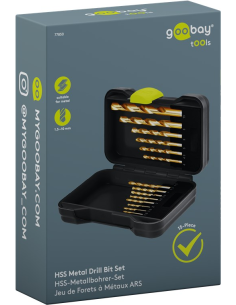 
77850 Juego de brocas para metal HSS, 15 brocas afiladas para agujeros pasantes y ciegos en metal, 2