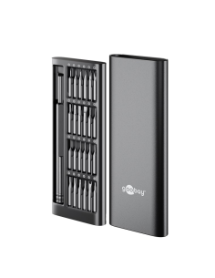 
77836 Juego de destornilladores con 24 puntas de precisión
 Juego de herramientas de acero S2 para atornillado de precisión