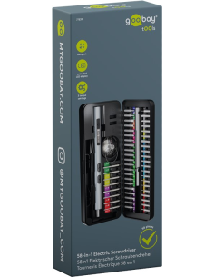 
70839 Destornillador eléctrico con juego de 50 puntas de precisión
Juego de herramientas para atornillado de precisión, monta 2