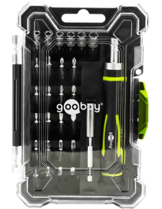 
77840 Juego de destornilladores con 26 puntas 
Juego de herramientas para atornillado de precisión, montaje y bricolaje