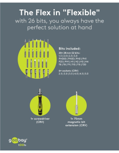 
77840 Juego de destornilladores con 26 puntas 
Juego de herramientas para atornillado de precisión, montaje y bricolaje 2