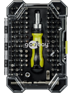 
77844 Juego de destornilladores con 100 puntas
 Juego de herramientas de acero S2 para atornillar, montar y realizar trabajo