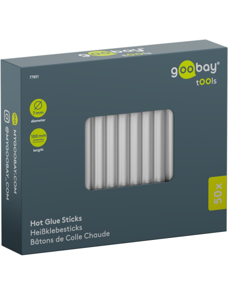 
77851 Barras de pegamento caliente de 7 mm, 50 uds. Barras de repuesto para pistolas de pegamento