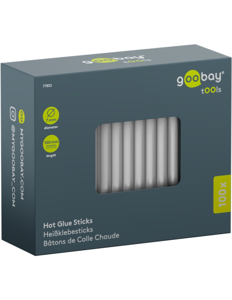 
77852 Barras de pegamento caliente de 7 mm, 100 uds. Barras de repuesto para pistolas de pegamento